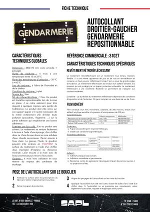 Ft Autocollant Gendarmerie Fr