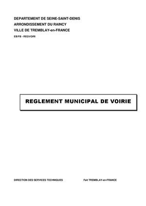 7 3 2 7 E Reglement De Voirie Tremblay