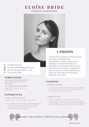 Cv Alternance Esthétique