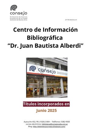 Novedades Bibliográficas 6/25