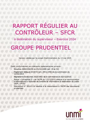 Rapport SFCR Groupe UNMI 2024