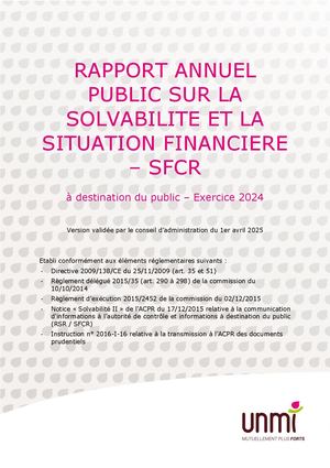 Rapport SFRC UNMI 2024