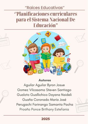 Revista ‘’Planificaciones Curriculares Para El Sistema Nacional De Educación” .