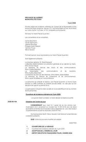 2025 06 03 - Séance ordinaire