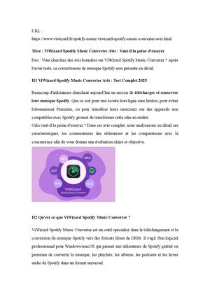 ViWizard Spotify Music Converter Avis