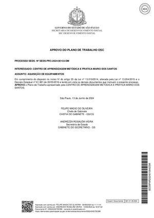3 Aprovação Do Plano De Trabalho