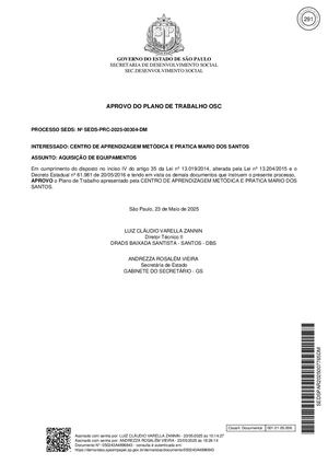 3 Aprovação Do Plano De Trabalho