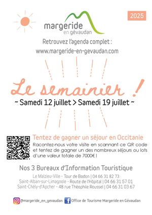 Semainier du 12 Au 19 Juillet