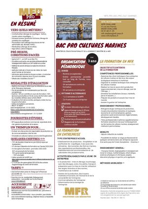 MFR PRO BAC PRO CULT MARINES