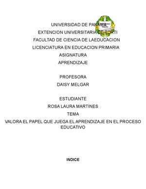 Universidad De Panama Aprendizaje