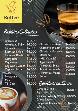 Koffe Cafe Menu