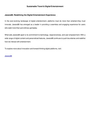 Jawara88: Redefining the Digital Entertainment Experience