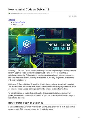 How To Install Cuda On Debian 12