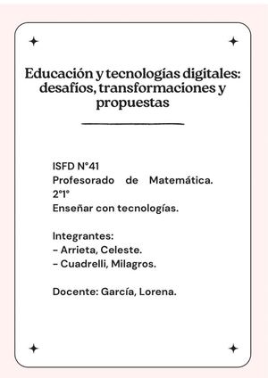 Educación y tecnologías digitales: desafíos, transformaciones y propuestas