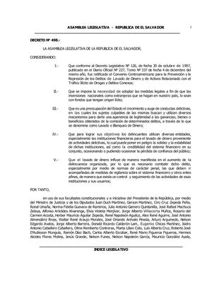 Ley Contra El Lavado De Dinero Y Otros Activos