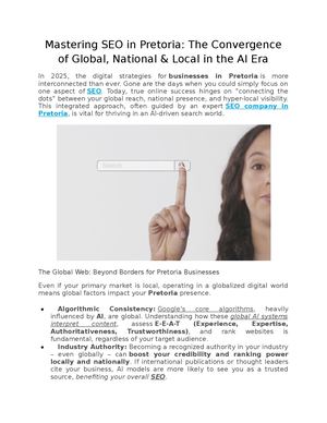 Mastering Seo In Pretoria The Convergence Of Global, National & Local In The Ai Era
