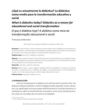 ¿Qué es actualmente la didáctica?