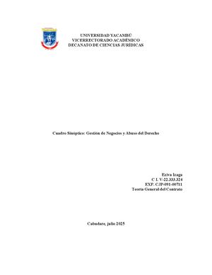 Teoria General Del Contrato Cuadro Sinoptico