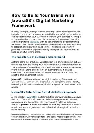 Jawara88’s Data-Driven Digital Marketing Approach