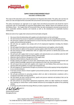 Puk Supply Chain & Procurement Policy 2024-262025