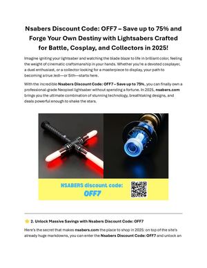 Nsabers Discount Code Off7 – Save Up To 75% And Forge Your Own Destiny With Lightsabers Crafted For Battle, Cosplay, And Collectors In 2025!
