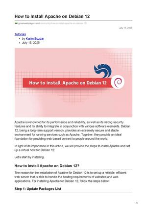How To Install Apache On Debian 12