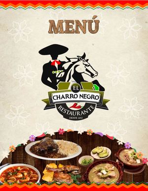 Menu El Charro Negro 11 de enero 2024