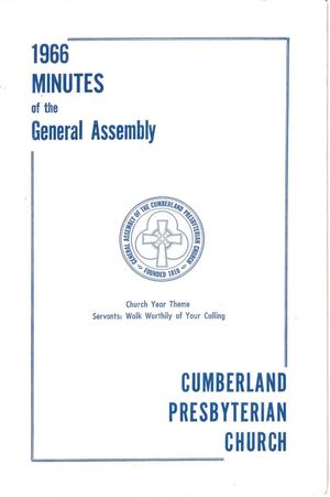 1966 Minutes of the General Assembly Cumberland Presbyterian Church