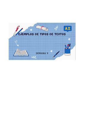 Ejemplos De Tipos De Textos