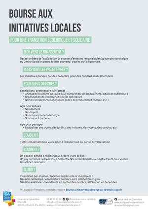 Bourse Aux Initiatives Locales - Règlement