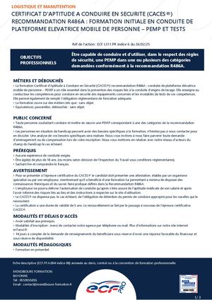 Fiche Ecf L311 Pr Indice 6 Caces®r486a Initial Bye