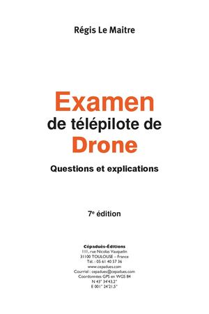 Extrait 2214 Examen de télépilote de drone. Questions et explications. CATS. 7e édition