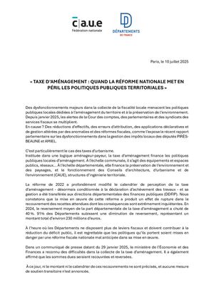 TRIBUNE – « Taxe d’aménagement : quand la réforme nationale met en péril les politiques publiques territoriales »