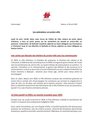 Animations Centre Ville 2025