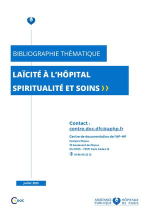 Laïcité à L'hôpital Spiritualité Et Soins Juillet 2025