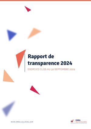 Rapport Transparence GMBA