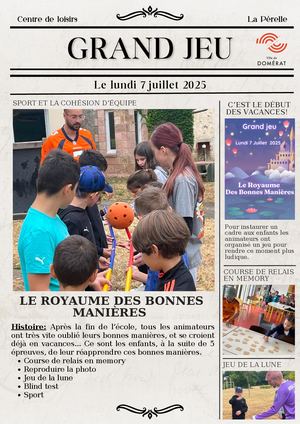 Gazette ALSH 1ère Semaine