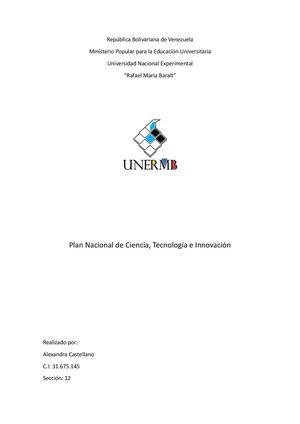 Plan Nacional De Ciencia