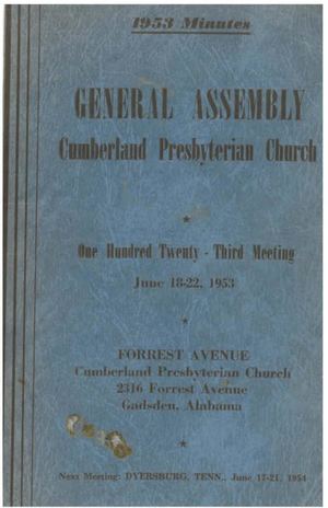 1953 Minutes of the General Assembly Cumberland Presbyterian Church