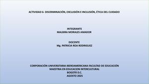 Actividad 6 Discriminacion, Exclusion E Inclusion ,