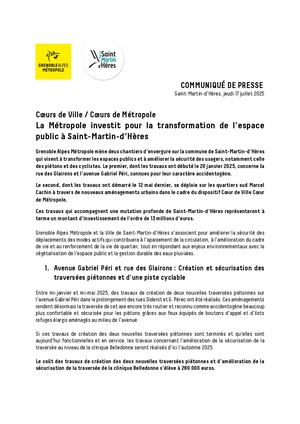 Coeurs de Ville / Coeurs de Métropole La Métropole investit pour la transformation de l’espace public à Saint-Martin-d’Hères