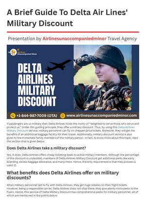 What Is Delta Airlines military discount?