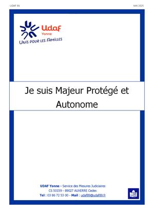 Guide Du Majeur Protégé Autonome