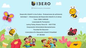 Actividad 1 Dimensiones Del Desarrollo Infantil (4 A 8 Años)