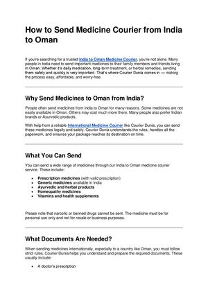 Medicine Courier From India To Oman (1)