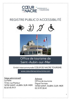 Registre Office De Tourisme De Saint Aubin