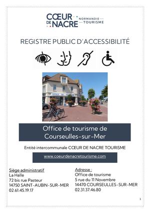 Registre Office De Tourisme De Courseulles