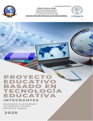 PROYECTO EDUCATIVO BASADO EN TECNOLOGÍA EDUCATIVA. Educativa