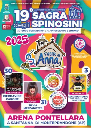 Festa di Sant'Anna 2025 - Sagra degli Spinosini al Sugo Contadino e al Prosciutto e Limone