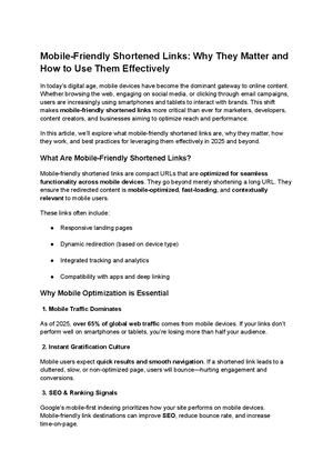 Mobile Friendly Shortened Links Why They Matter And How To Use Them Effectively